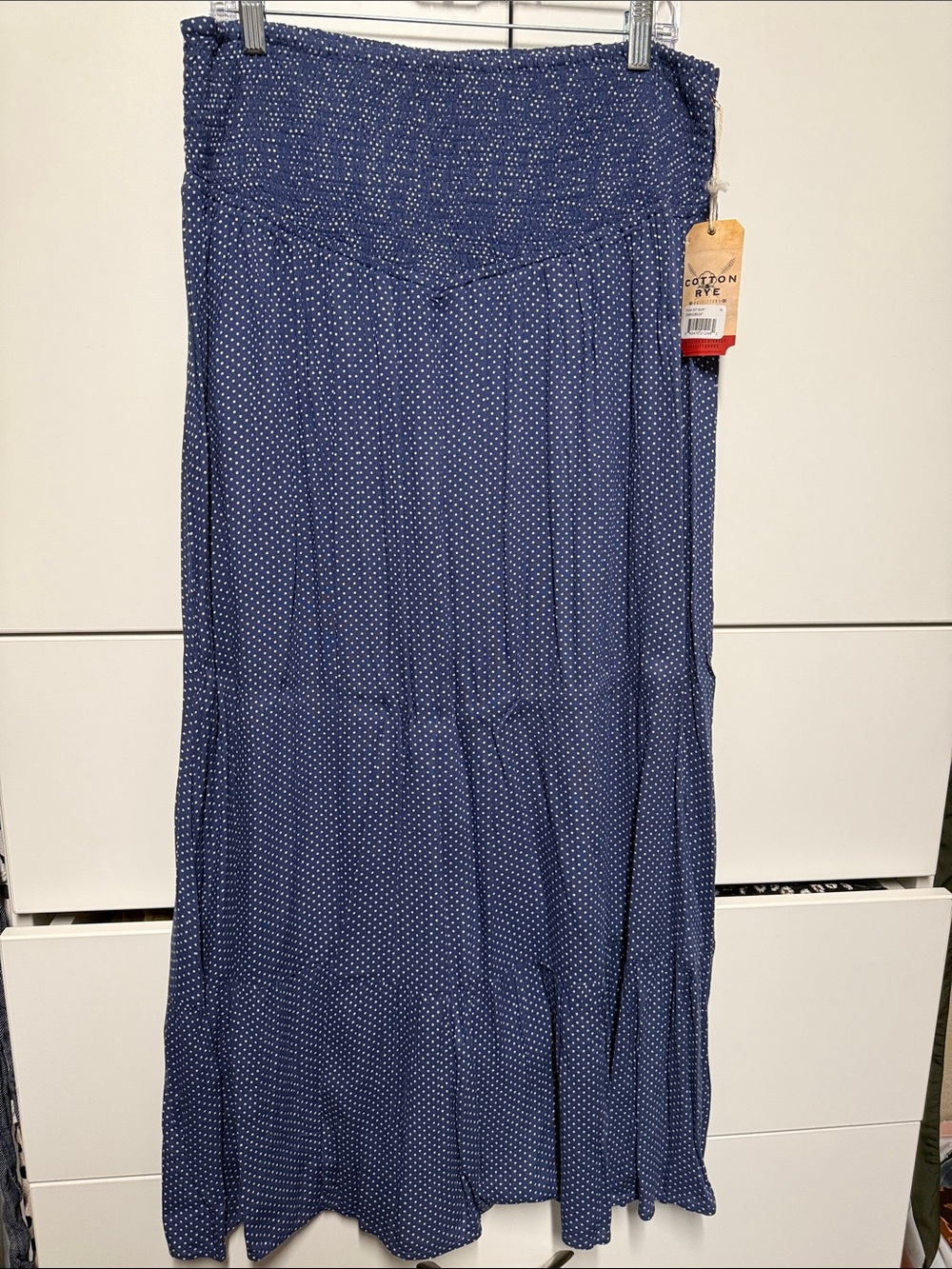 Cotton & Rye Navy Polka Dot Maxi Skirt